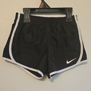 Girls Nike Black and White Athletic Shorts Dri-FIT Performance